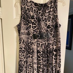 Sleeveless, snake print dress